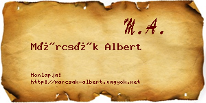 Márcsák Albert névjegykártya